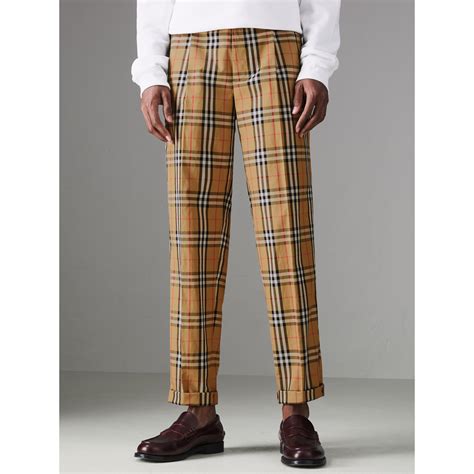 burberry check trousers mens